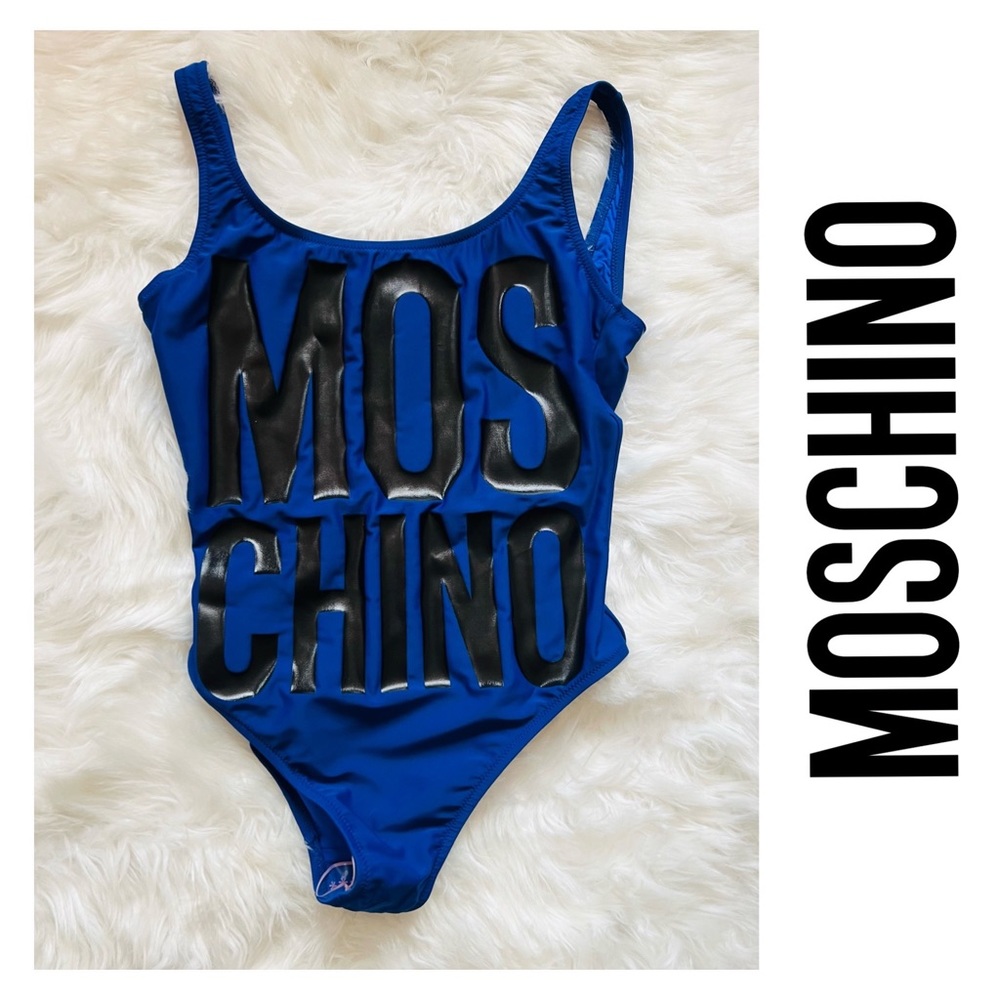 New! Rare Color MOSCHINO Big Logo One-Piece Swimsuit
